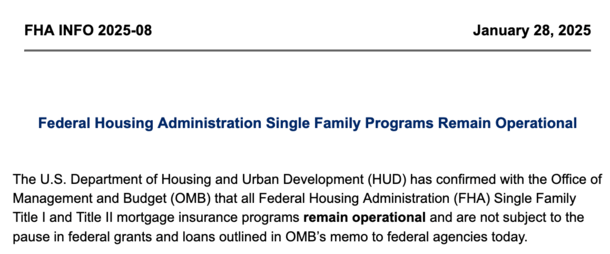 FHA memo